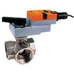 Belimo Aircontrols (USA), Inc. B315L+LRB24-3 Ball Valve,0.5" ,3 Way,6.4 Cv,w/ Non-Spring,24V,Floating