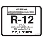 DiversiTech Corporation MA-SR12 LABEL for R-12 REFRIGERANT 10 pack