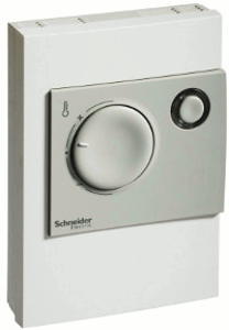 Schneider Electric STR102 STR Room Temp Sensor: 1.8K Ohm, Vista, RJ-10 modular jack, Functions: Temp sensor, Mode Indicator,