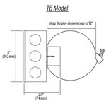 Veris Industries TBAH0 Strap-On Temperature Sensor: Pipe Surface Mount, 2.5 in. max. diameter, 10k Ohm Type 3 Thermistor, Co