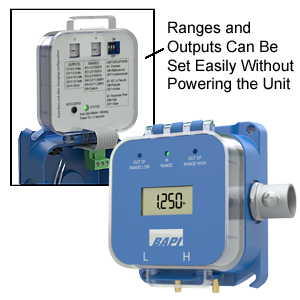 Building Automation Products, Inc. (BAPI) BA/ZPM-HR-AT-D ZPM - Differential Pressure Sensor, Field Selected Range and Output
