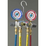 Ritchie Engineering Co., Inc. / YELLOW JACKET 49902 4-Valve Test & Charging Manifold, Red/Blue, No Hose